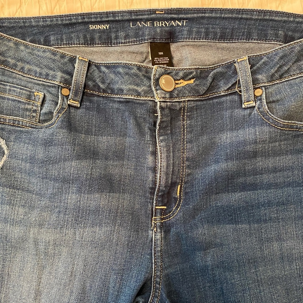 Lane Bryant Distressed Skinny Jeans Size 18 R